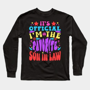 It's Official Favorite Son-In-Law Colorful Retro Typography Long Sleeve T-Shirt